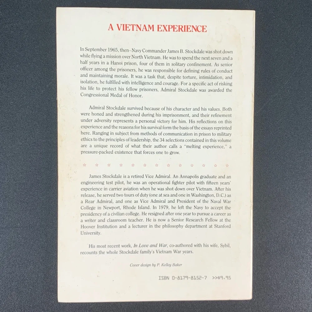 Ten Years of Reflection: A Vietnam Experience by James B. Stockdale. 1984.